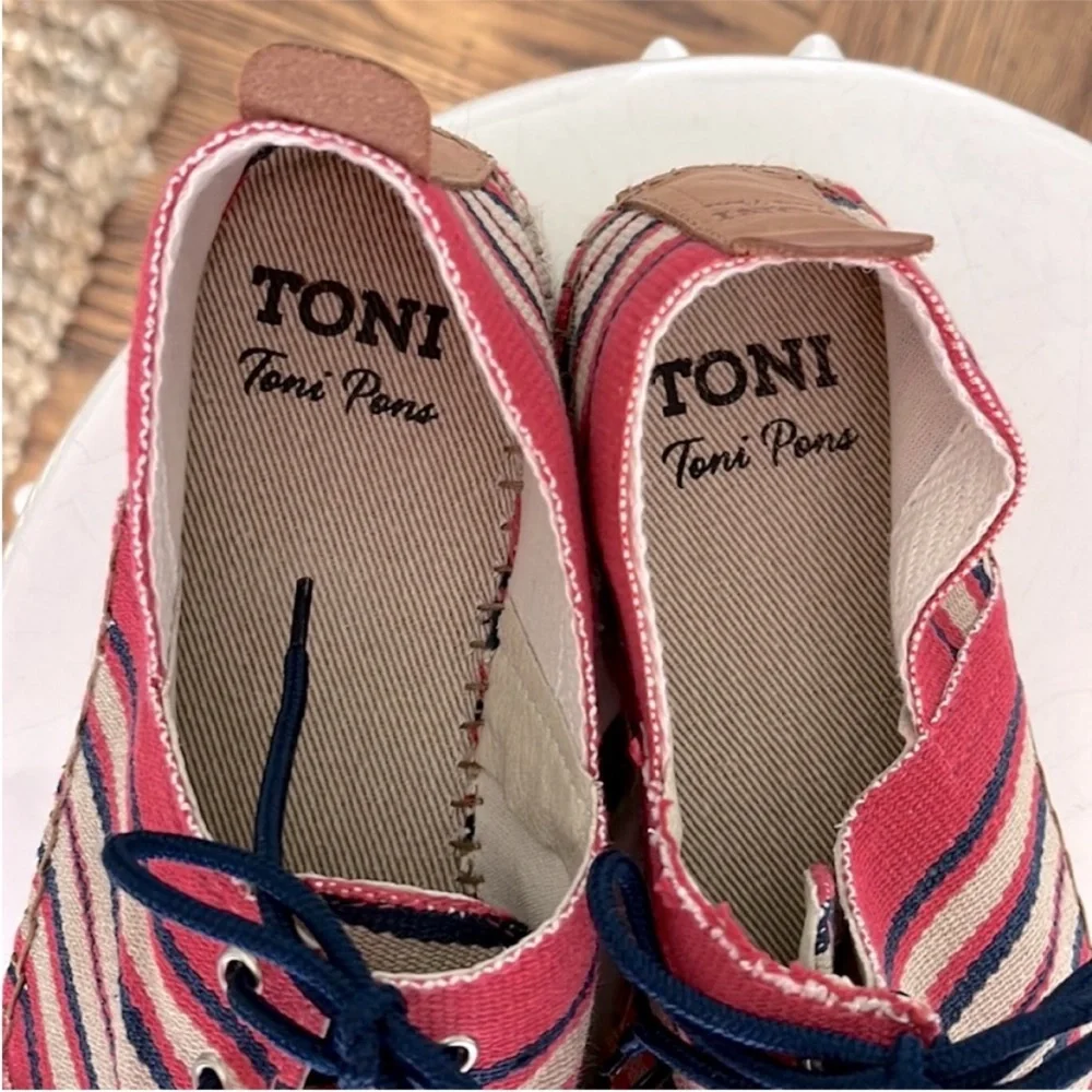 Toni Pons Vibrant Red and Blue Espadrilles with Slip-On Ease